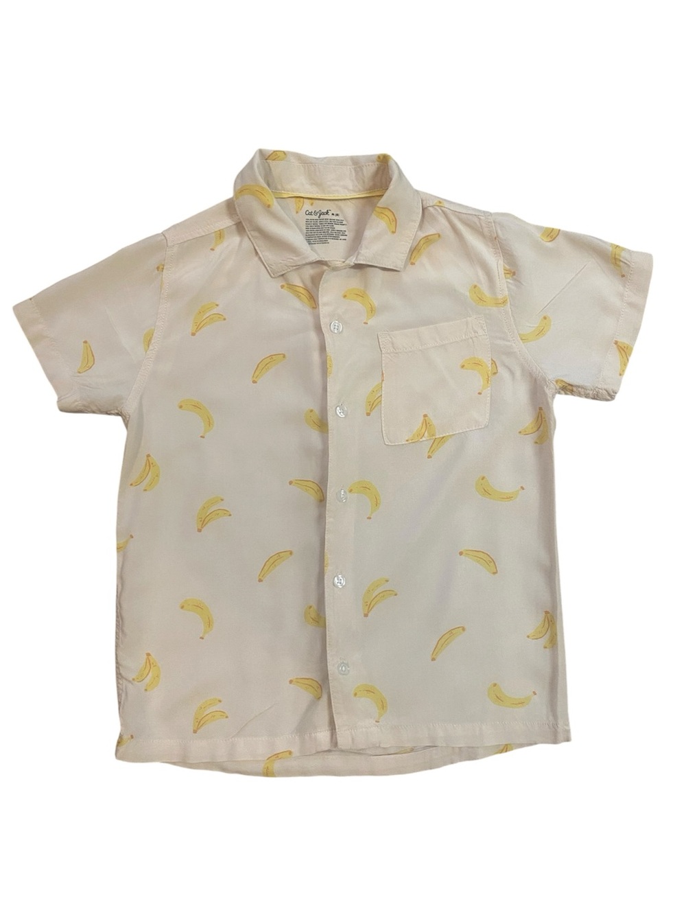 Banana Print Short Sleeve Shirt - Cream/Yellow - Cat & Jack